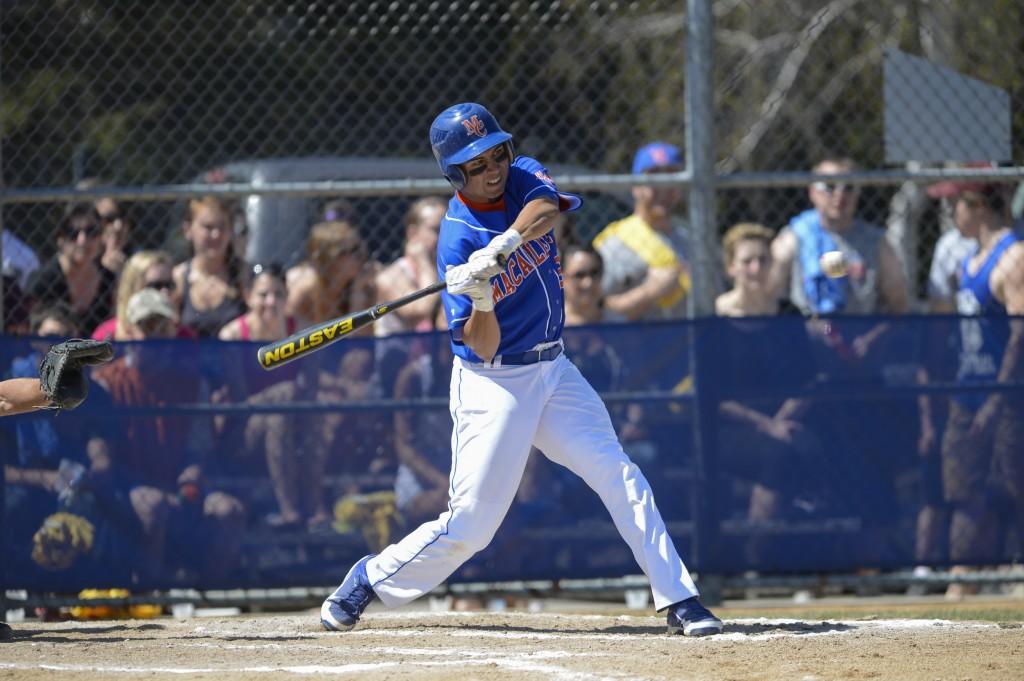 Nick Mar ’15 (Sacramento, CA) takes a cut against Hamline last season.  Mar was fifth on the team last year with a .303 batting average as a freshman.  He was the team’s opening day cleanup hitter and starting centerfielder against #21 St. Scholastica.  Photo Credit: Christopher Mitchell / SportShotPhoto.com