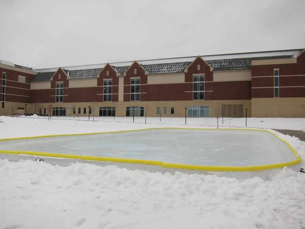 The ice rink occupied the south end of Shaw Field this semester. It was funded with the rollover. Photo credit: Naomi Guttman