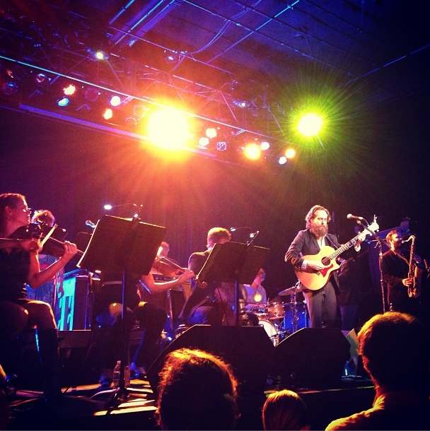 Iron & Wine front runner, Sam Beam, performs at First Ave. He was accompanied by a variety of instruments including a viola and flugelhorn. Photo courtesy of Emily Erotas.