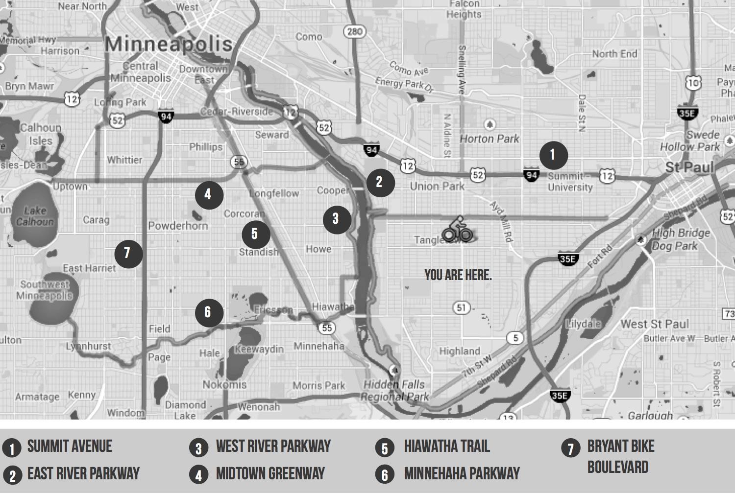 Psyched About Cycling: The roads most traveled by, Bikeways in the Twin 