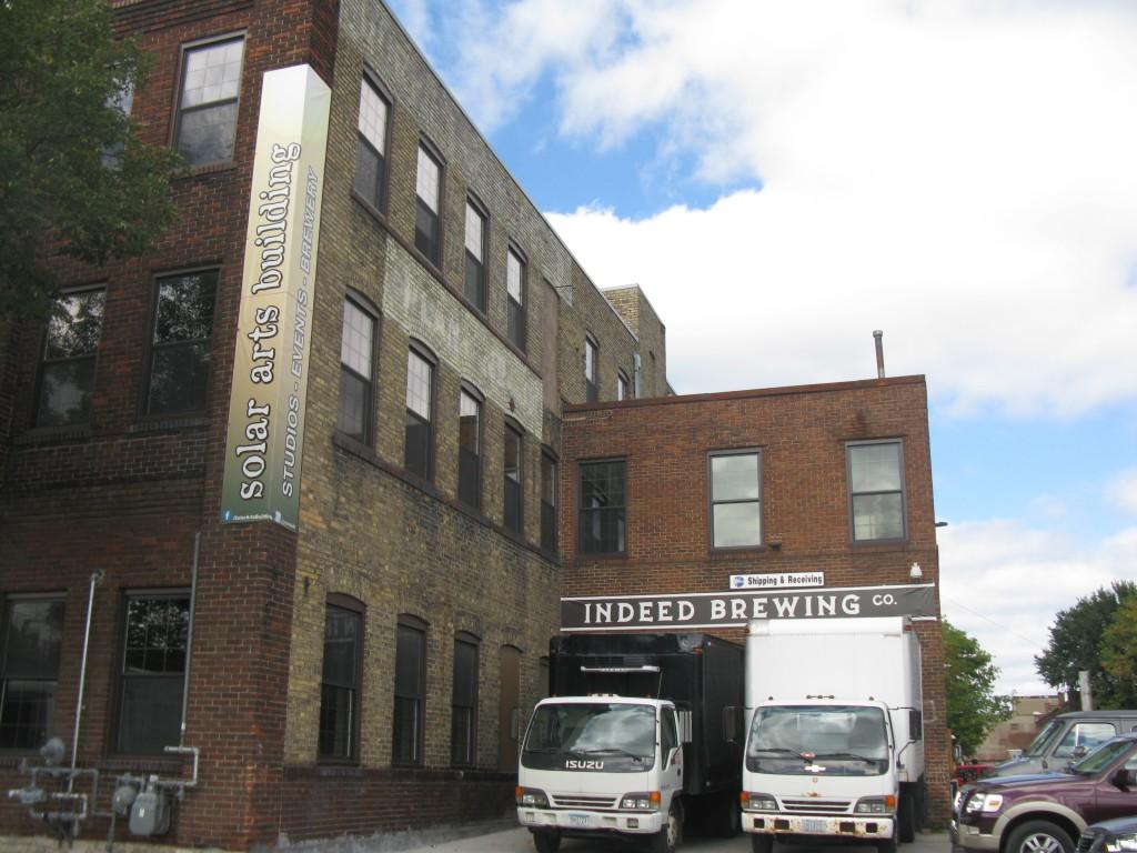 Outside Indeed Brewing Company which is located inside an old warehouse. Photo by Rachel Quay ’14.