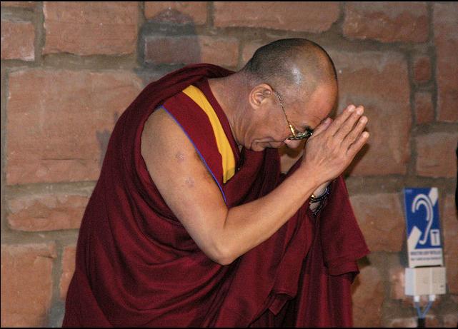 His Holiness the 14th Dalai Lama of Tibet at an appearance. His Holiness will be speaking at Macalester on March 2. Photo courtesy of Flickr user Paddy Patterson.