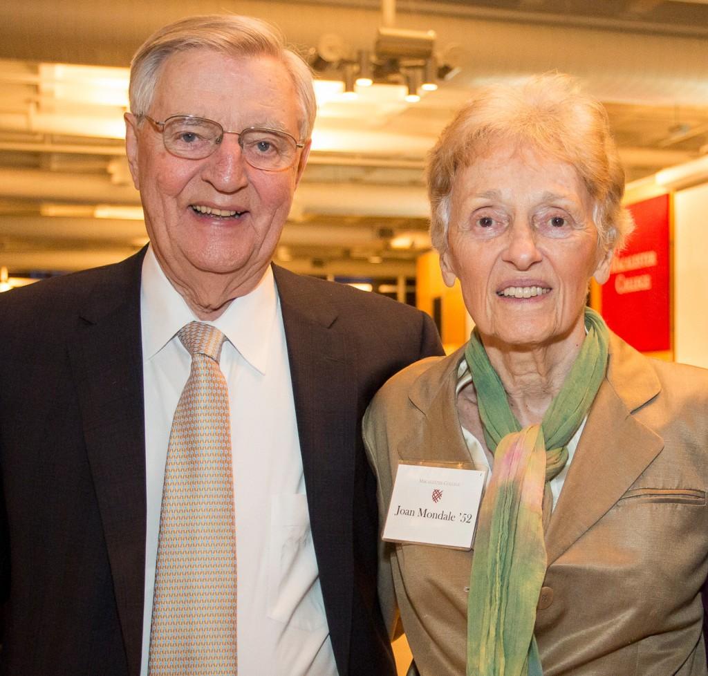 Joan Mondale ’52 was a strong advocate for the arts at Macalester. To honor her memory, the Macalester Concert Choir will perform at her memorial service. Photos courtesy of Macalester College.