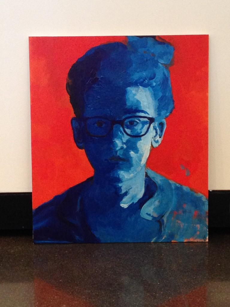 Self-portrait in by studio art major Anna Van Voorhis ’14