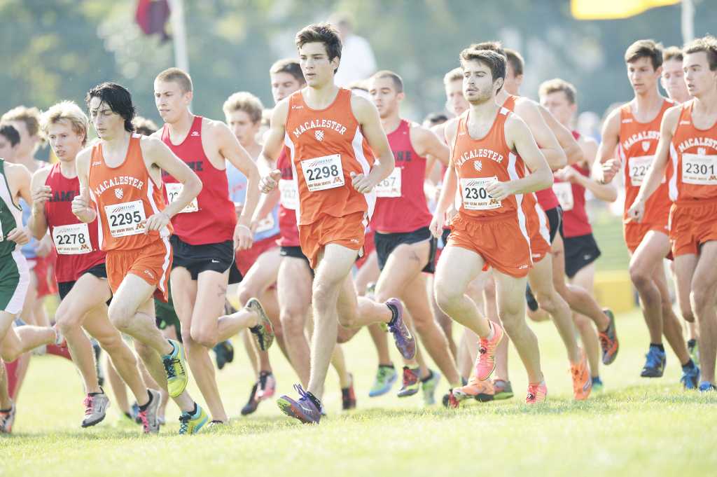 The Scots come off the starting line at the Roy Griak Invitational where the team placed sixth. Photo courtesy of Christopher Mitchell.