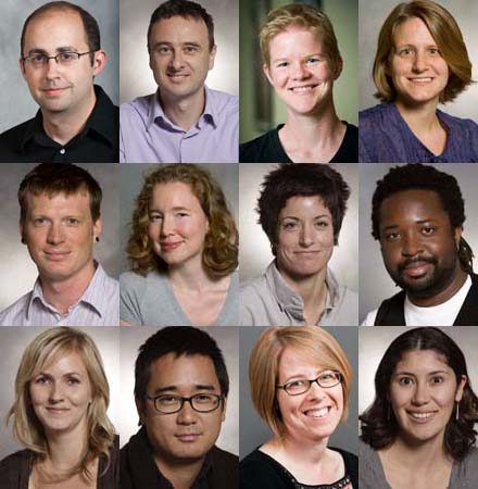 These 12 faculty members have been selected by the Faculty Personnel Committee to recieve tenure. (Top row) Randall Bauer, Andrew Billing, Louisa Bradtmiller, Amy Damon (Middle row) Erik Davis, Susanna Drake, Corie Hammers, Marlon James (Bottom row) Alicia Johnson, John Kim, Victoria Malawey, Alicia Muñoz. 