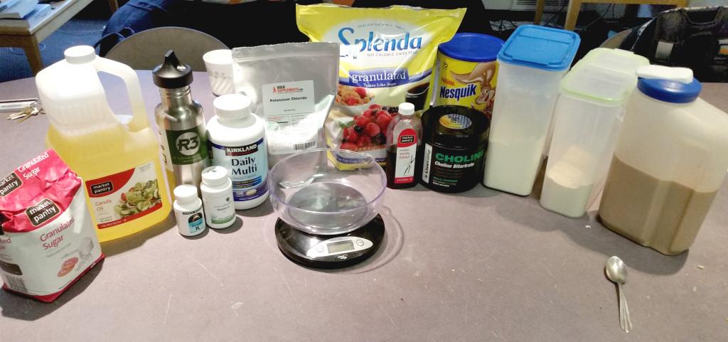 The ingredients Blaise Yokoyama 17 uses in a typical batch of DIY Soylent.
*Photo by Blaise Yokoyama 17*