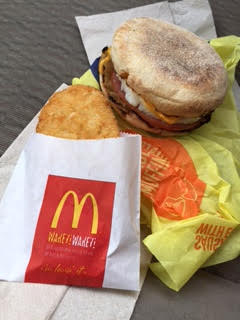 A McDonald’s hash brown, paired with an Egg McMuffin...for dinner.  Photo by Heather Johansen ’16.