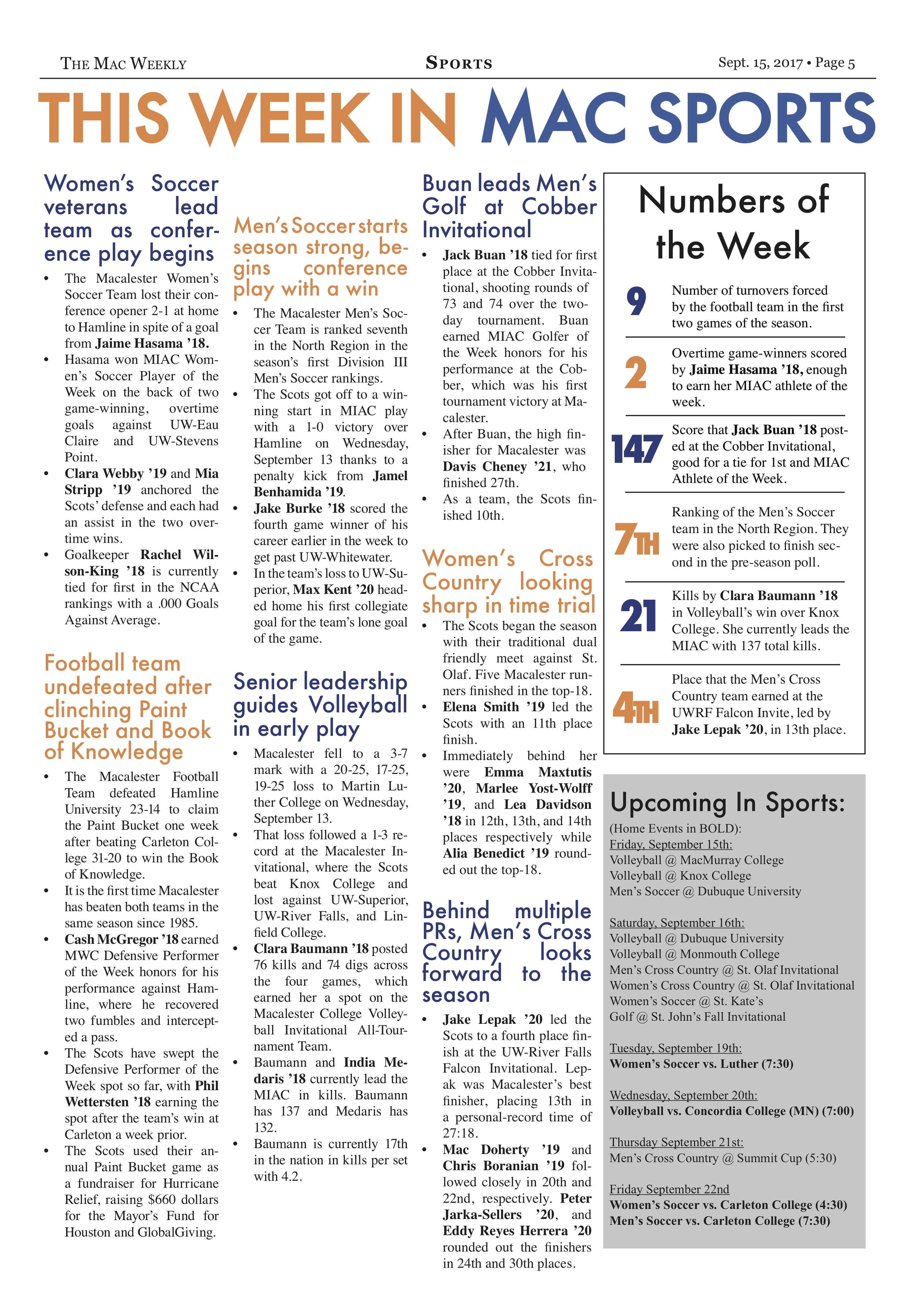 This Week In Mac Sports 9 15 The Mac Weekly