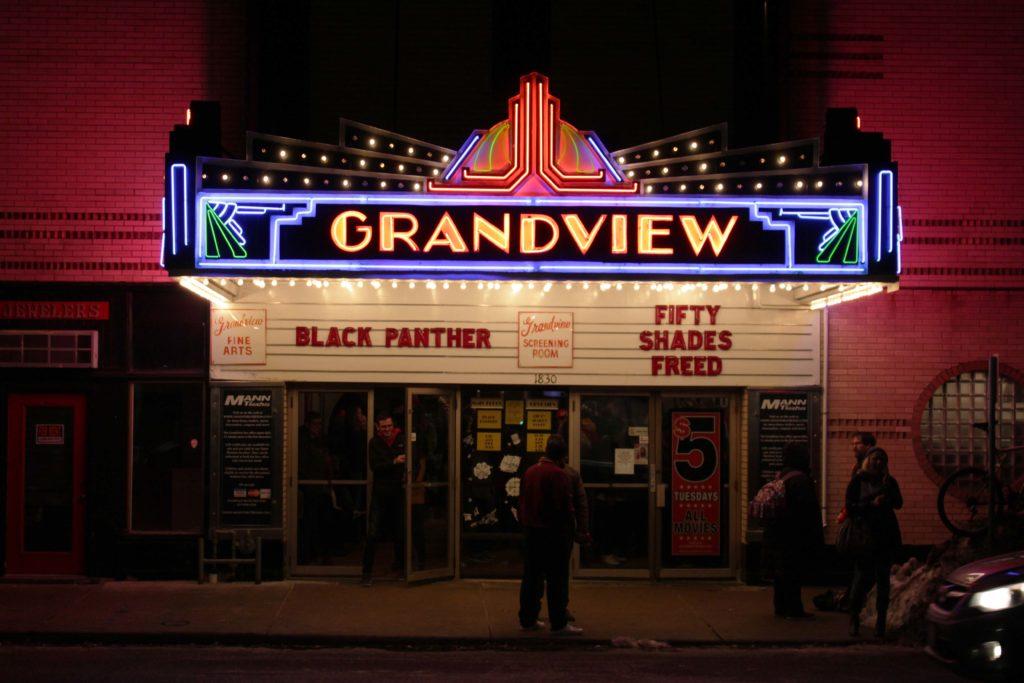 The front entrance of the Grandview Theatre on 1830 Grand Ave. where “Black Panther” is playing. Photo by Kori Suzuki ’21. 