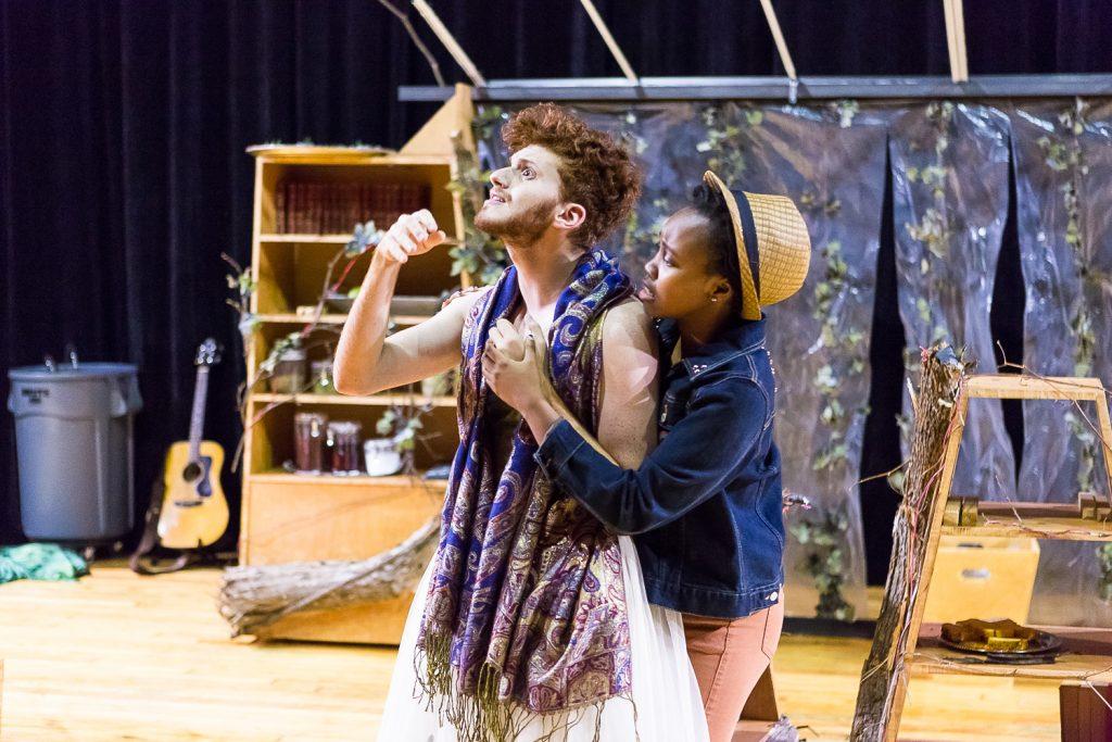 Michael plays David, a Radical Faery, in Green. Photo courtesy of Macalester College. 