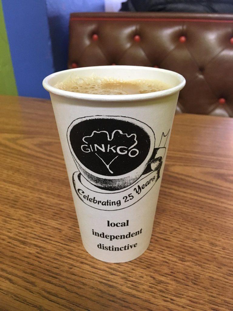 A cup of Ginkgo’s coffee. Photo by Anna Hestad ’19 