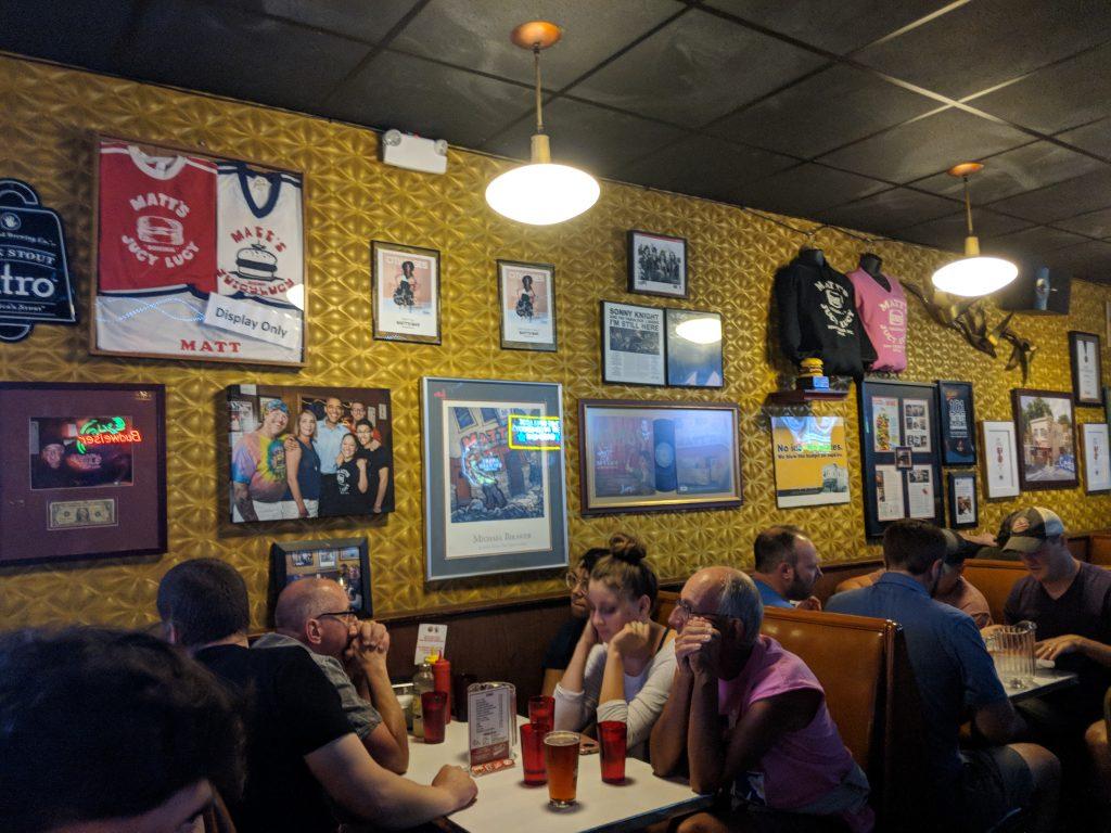 Matts bar and grill, with the iconic yellow background. Photo by Henry Nieberg 19.