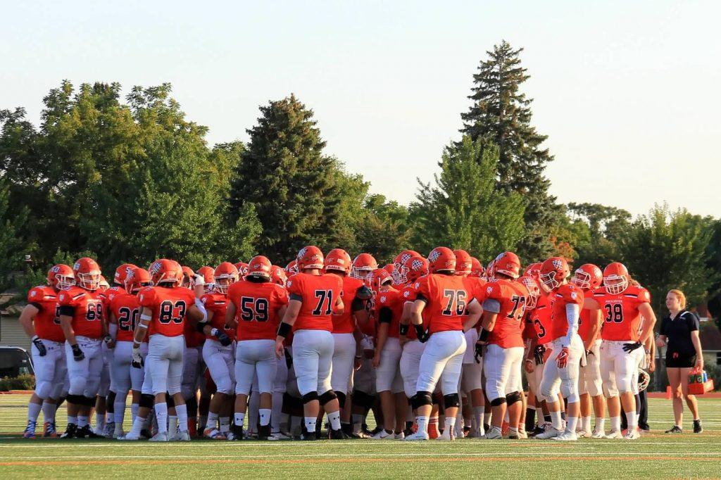 The Macalester football team. Photo by Jennifer Harmon Lewis.