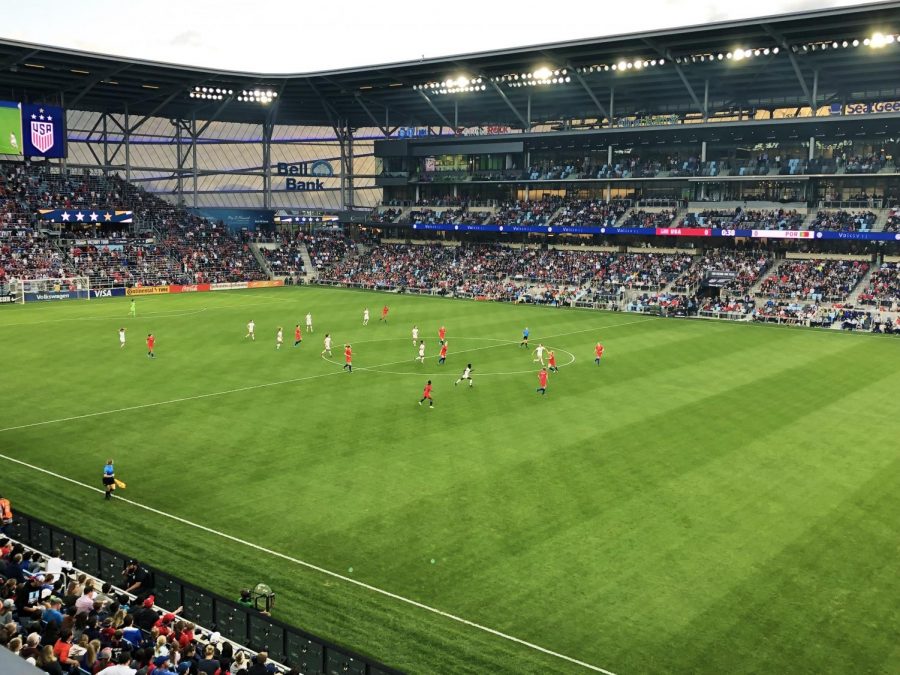 The USWNT takes on Portugal at Allianz Field. The world champion USWNT defeated Portugal 3-0. Photo by Lily Denehy ’22.