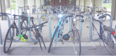 Dupre bike racks where many students lock their bikes. Photo by Smith Mayse '22.