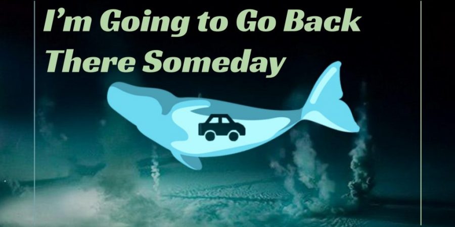 Promotional poster for “I’m Going to Go Back There Someday.” Art by Angus Fraser ’22.
