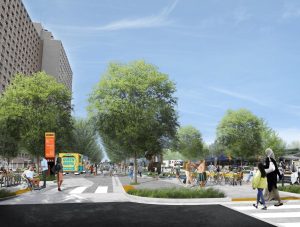 A design envisioning the boulevard that could replace the I-94 freeway. Photo courtesy of Our Streets Minneapolis.