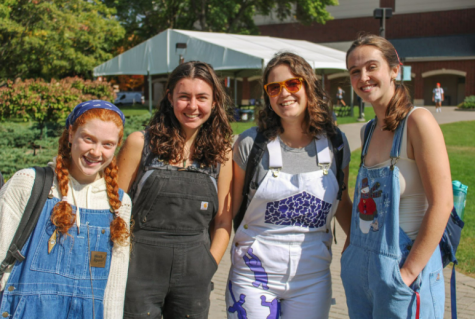 Felicia Winfrey ‘25 and friends on Overalls @Mac Day. Photo by Grace Xue ‘23