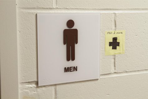 Turck floor 1 men’s bathroom sign. Photo by Rory Donaghy ’24. 