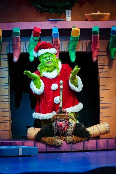 Reed Sigmund and Matthew Woody in Dr. Seuss How the Grinch Stole Christmas. Photo courtesy of Glen Stubbe.