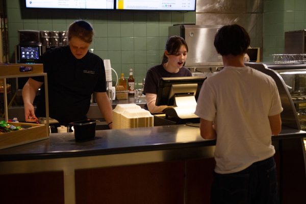 Two student workers at the Grille. Photo by Rory Donaghy ’24.