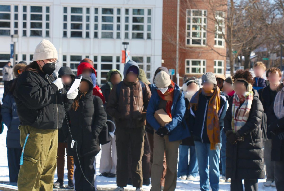 Students gather at the MNYAA protest. 