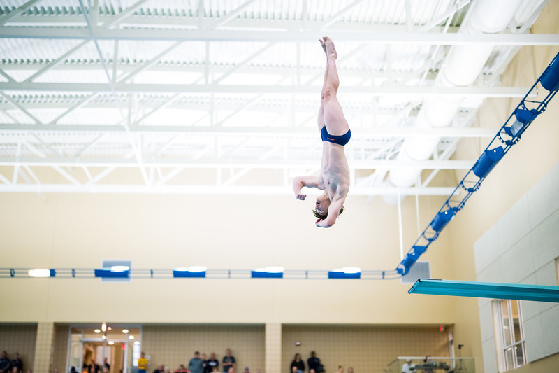 Dylan Herlihy ’26 dives at the Roger Ahlman Invitational.
Photo courtesy of Christopher Mitchell ‘01 / Sport Shot Chris